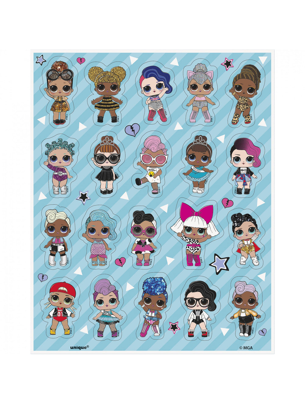Feuilles de stickers LOL Surprise pour enfant multicolores