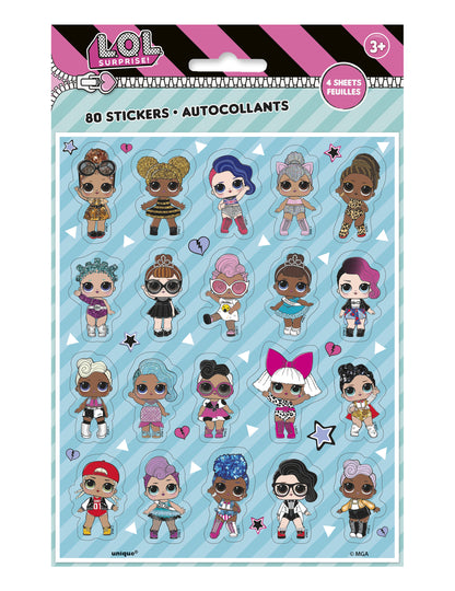 Détail des personnages des feuilles de stickers LOL Surprise