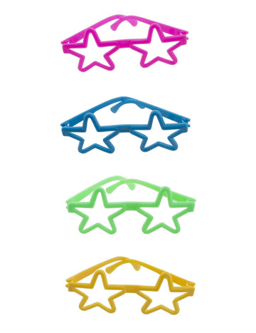 Mini paires de lunettes colorées en forme d'étoile pour enfant rose bleu vert et jaune