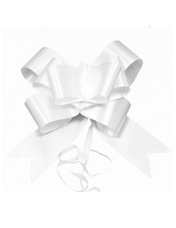 4 bílé tahací mašle 15 cm 