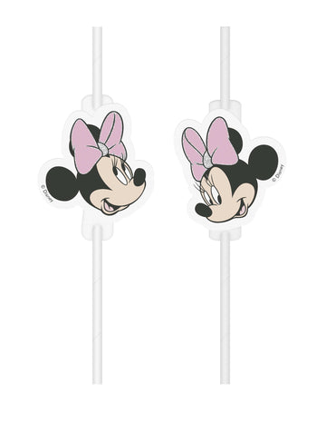 4 brčka z kartonu s medailonky s tváří Minnie