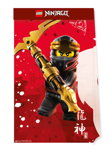 4 malé papírové párty tašky FSC Lego Ninjago