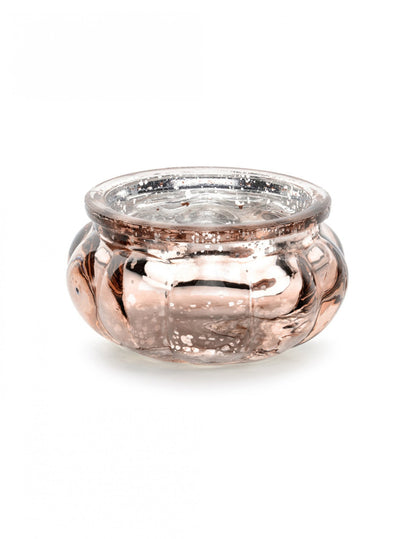 Photophore de Noël en verre miroir rose gold