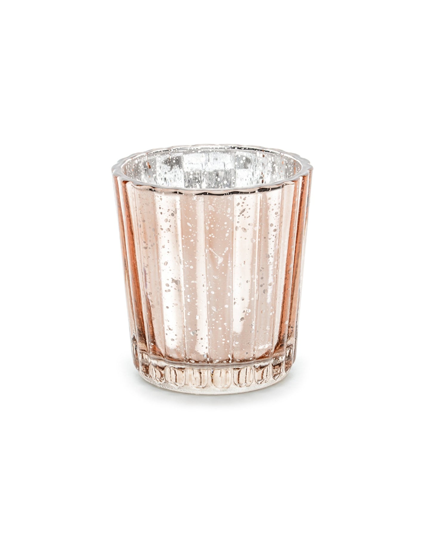 4 svícny z růžového zlata ze skla 6 cm na svíčky 