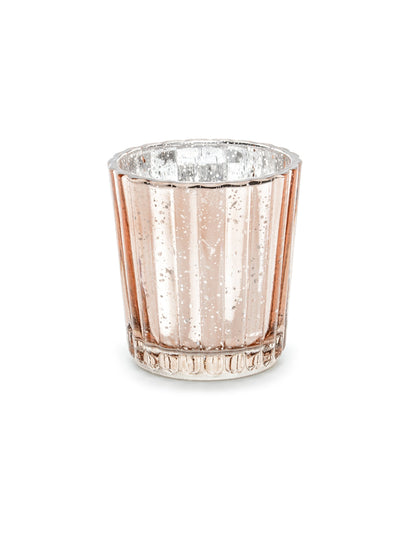 4 svícny z růžového zlata ze skla 6 cm na svíčky 