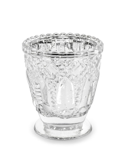 4 průhledné skleněné svícny na čajové svíčky 8 cm na vánoce