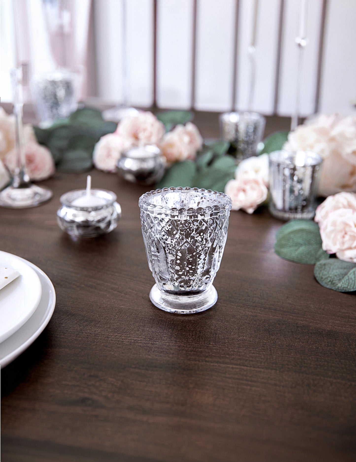 4 průhledné skleněné svícny na čajové svíčky 8 cm na vánoce