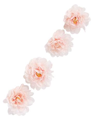 4 růžové pivoňky 9x9cm v látce