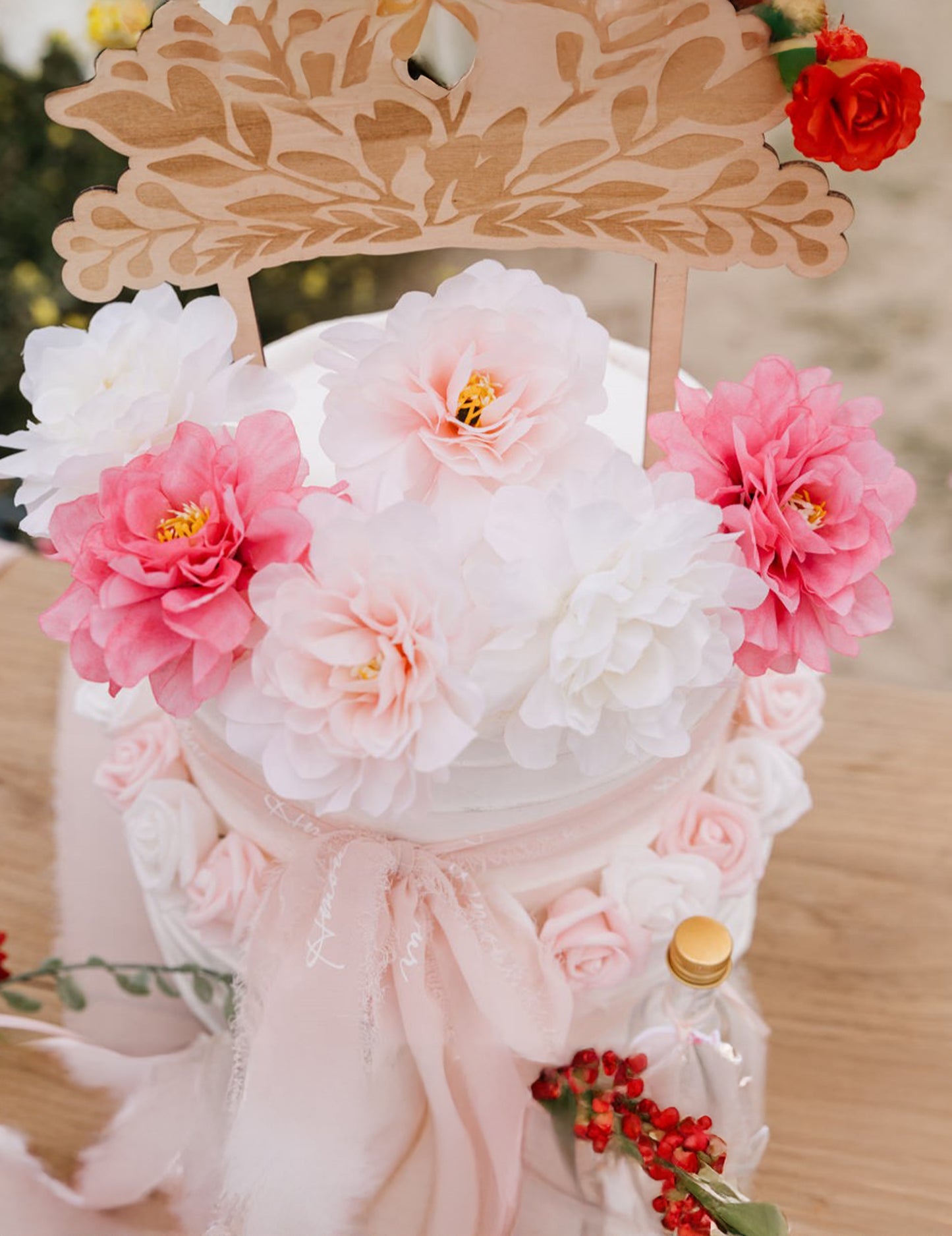 4 růžové pivoňky 9x9cm v látce