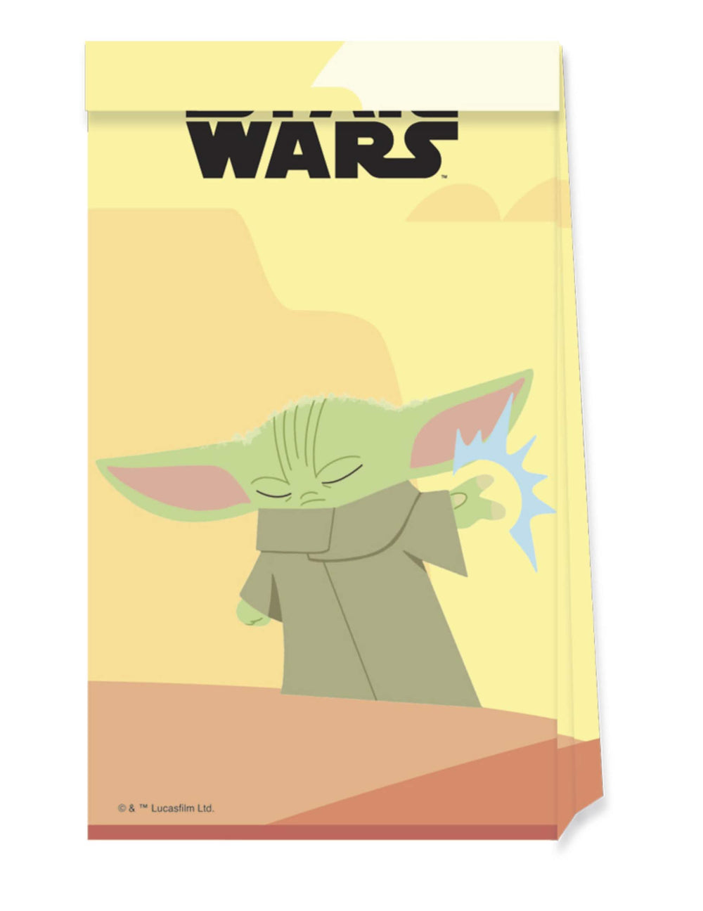 Papírové sáčky dítě Yoda The Mandalorian pro dítě žlutá a béžová