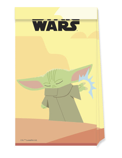 4 dětské papírové sáčky yoda mandalorian