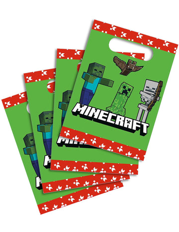 4 papírové dárkové tašky s motivem Minecraftu