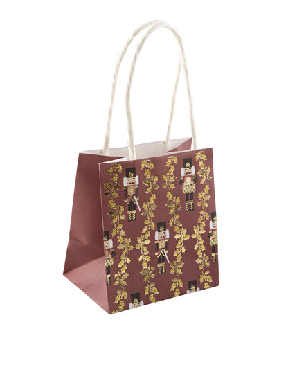 4 slavnostní burgundské a třpytivé sáčky na louskáček 10 x 11 x 7 cm