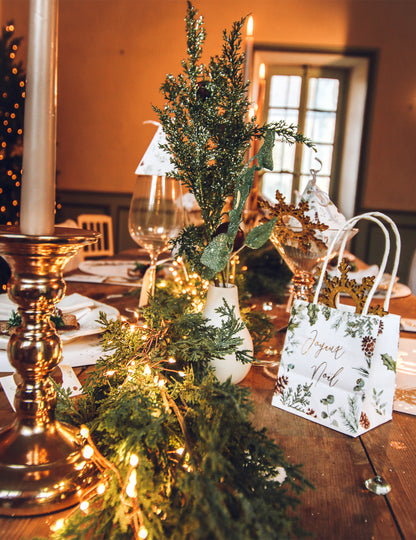 4 Veselé Vánoce začarované lesní tašky s uchy