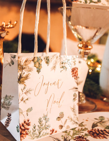 4 Veselé Vánoce začarované lesní tašky s uchy