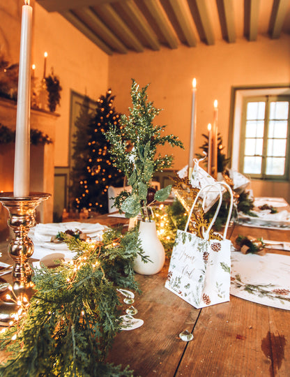 4 Veselé Vánoce začarované lesní tašky s uchy