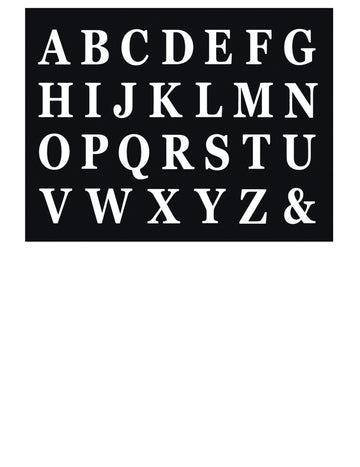 48 bílých lepicích písmen 13.5 cm pro balónkové kostky