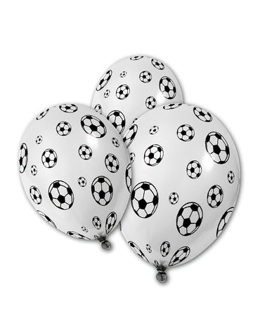 5 latexových balónků, fotbalové míče 30 cm
