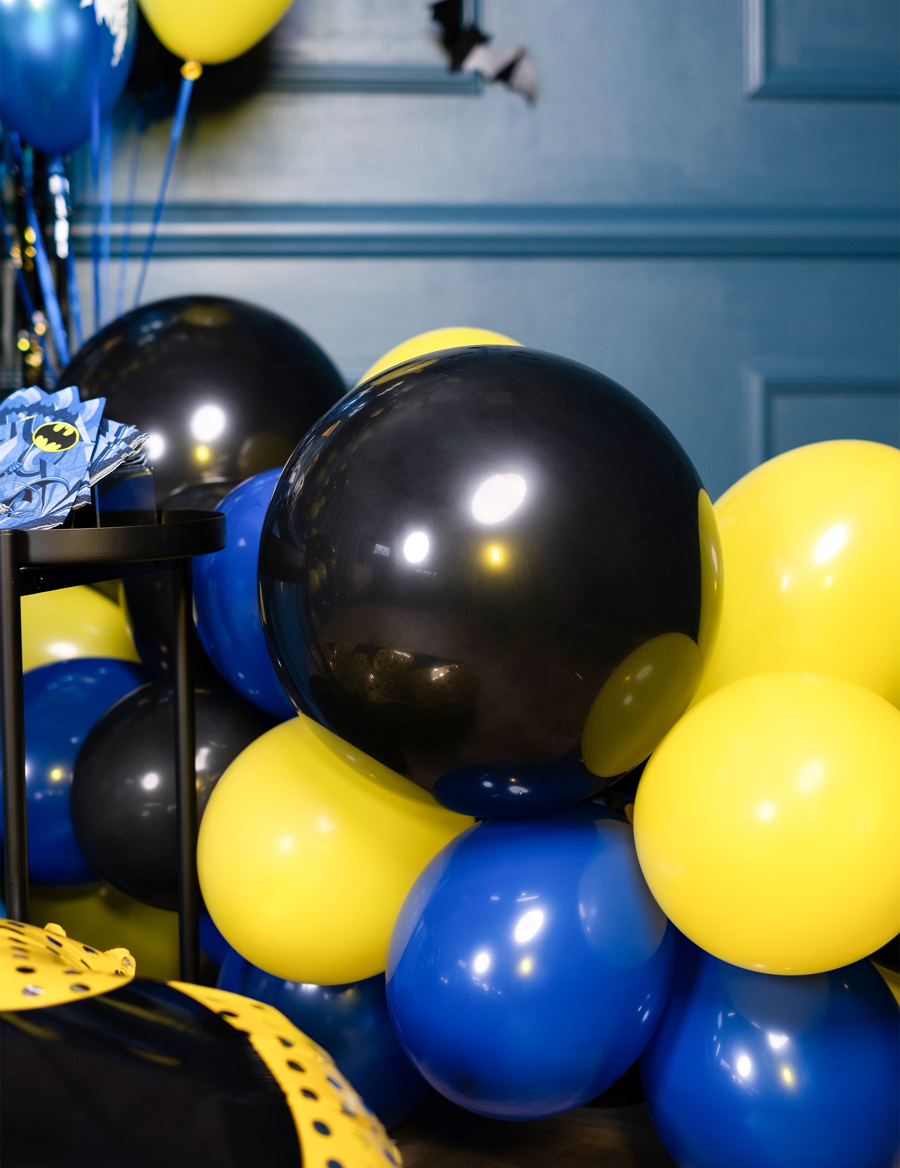 Décoration de fête des ballons géants en latex noirs