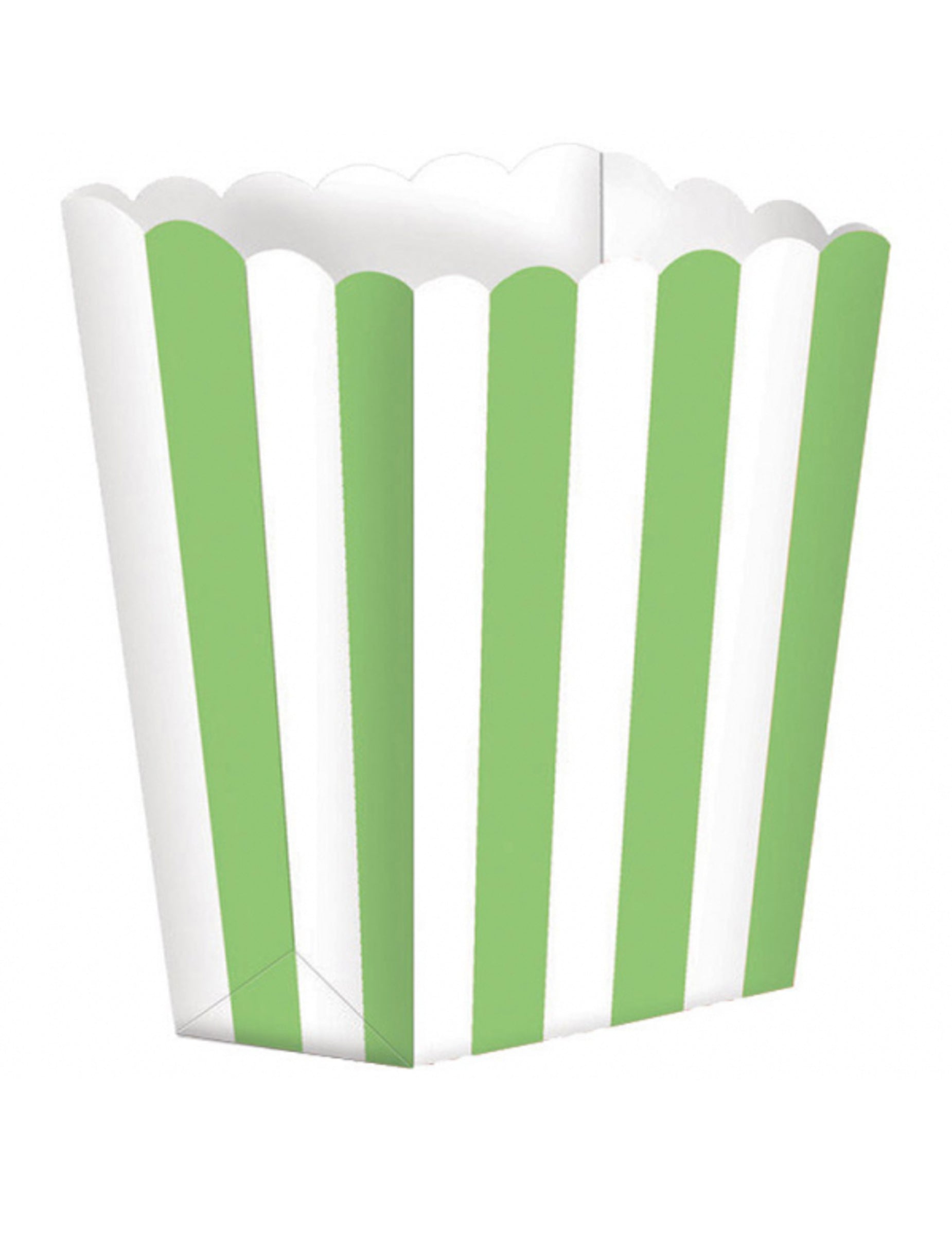 Boîte à popcorn à rayures pour fête vert et blanc
