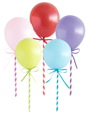 5 mini vícebarevných balónkových ozdob na dort 12 cm sestavit