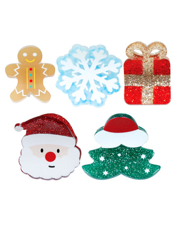 5 třpytivých vánočních sponek do vlasů