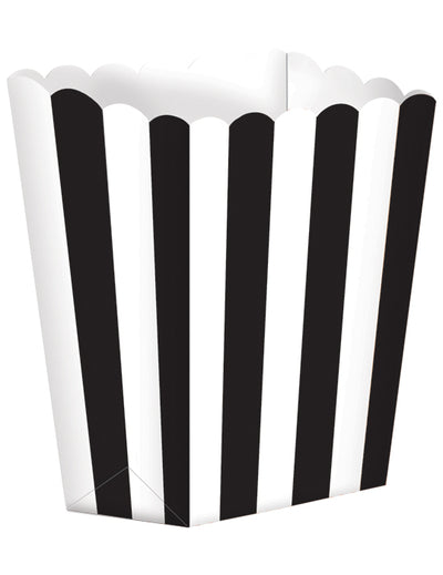 Pot à popcorn vintage noir et blanc à rayures en carton