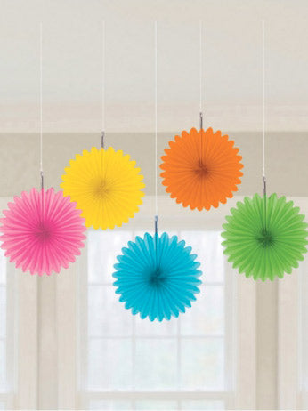 5 mini barevných rozetek 15 cm