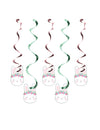 Suspensions spirale en carton petit lapin pour anniversaire rose et vert métallisé