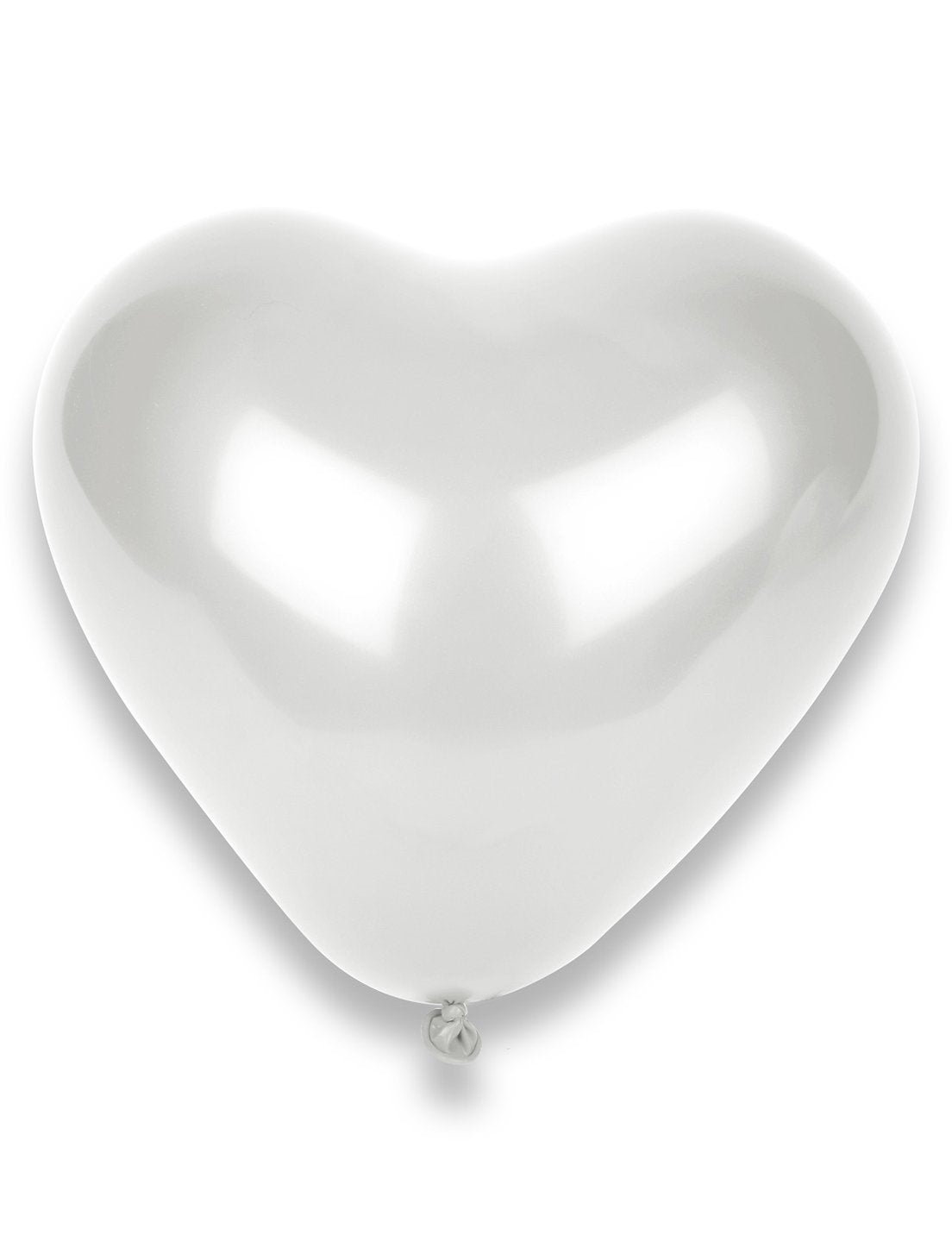 50 bílých balónků ve tvaru srdce 32 cm