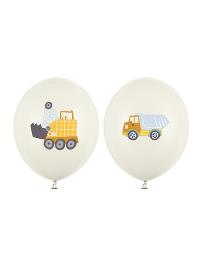 50 Latexballons Baufahrzeuge 30 cm