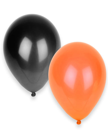 50 černých a oranžových halloweenských balónků 30 cm