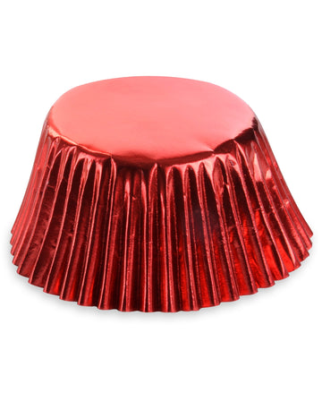 50 metalických červených košíčků na muffiny 7 cm