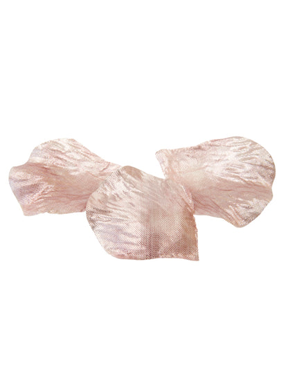 50 okvětních plátků růží v metalické látce z růžového zlata 5,5 x 3,5 cm