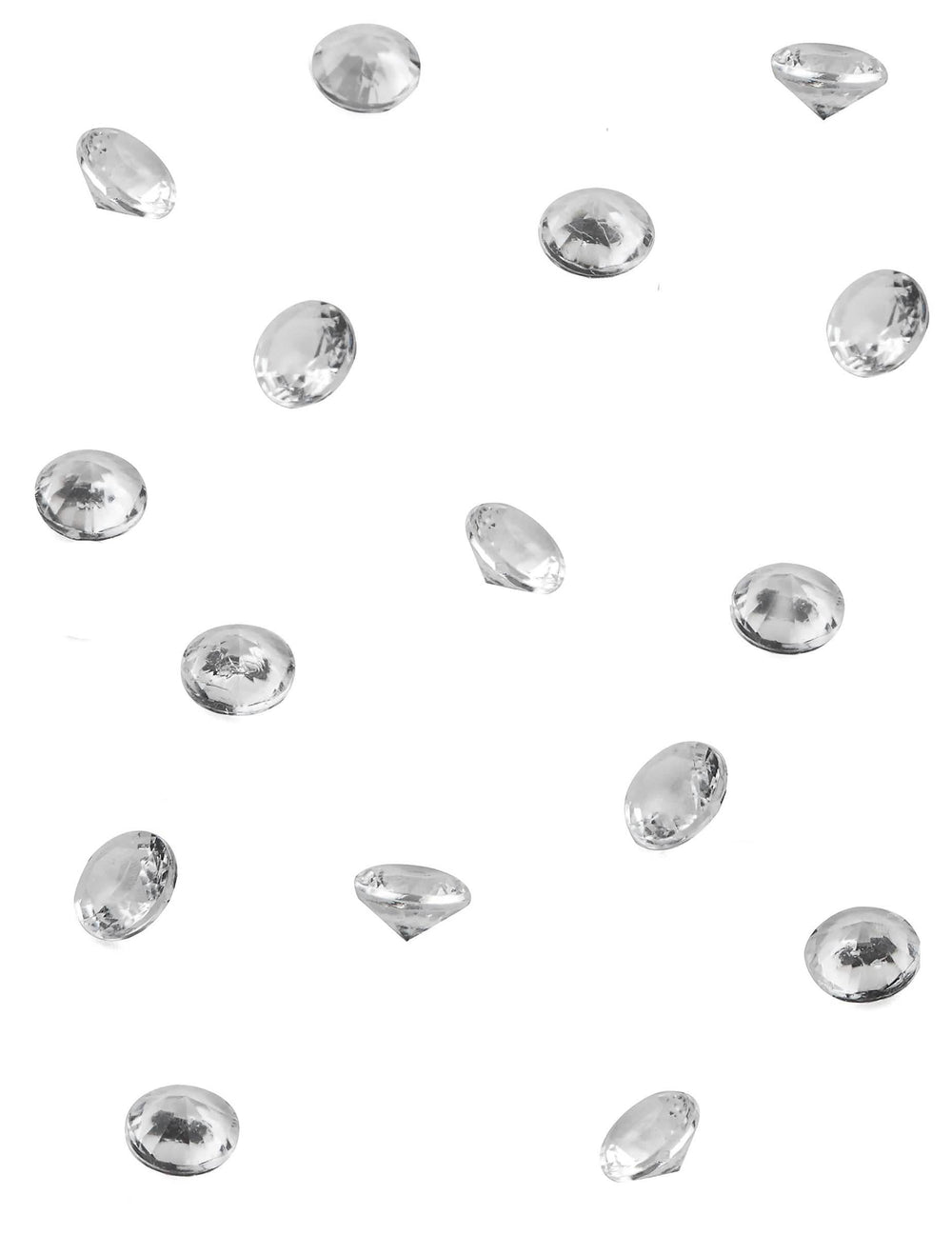 Malé průhledné diamanty na dekorace stolu na oslavu