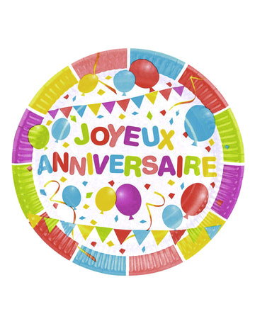 6 papírových talířů, narozeninové balónky 23 cm