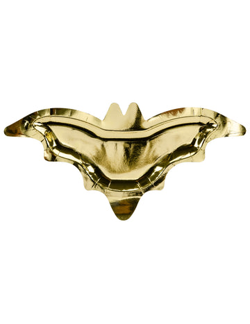 6 kovových zlatých netopýřích papírových talířů na halloween