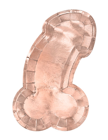 6 růžovo-zlatých papírových talířů Zizi 26,5 x 15,5 cm