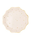 Assiettes Étoiles pour fête rose pâle et or avec bord festonné