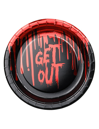 6 Papírových krvavých talířů Get Out 18 cm