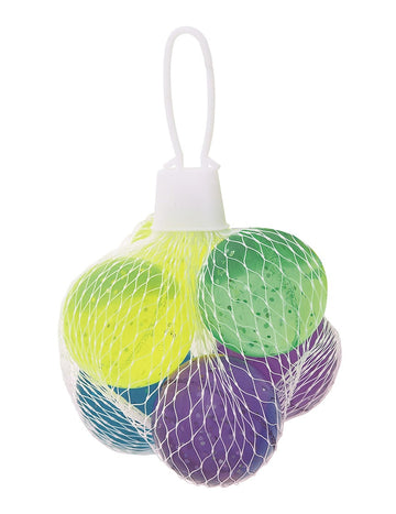 6 balles rebondissantes à paillettes multicolores