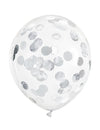 Ballons transparents confettis argentés pour fête transparent et argenté