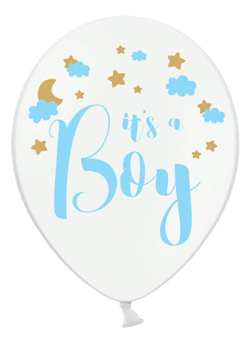 6 Ballons bleus it's a boy 30 cm baby shower
