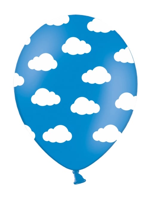 Ballons en latex nuages pour fête bleu et blanc en latex naturel