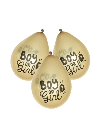 6 zlatých latexových balónků pro chlapce nebo dívky 23 cm pro odhalení pohlaví