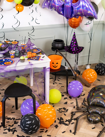 6 latexových balónků s motivem netopýra, které svítí ve tmě, 27,5 cm