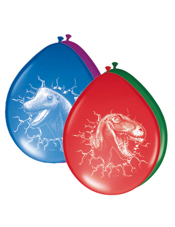 6 vícebarevných latexových balónků s dinosaurem 30 cm