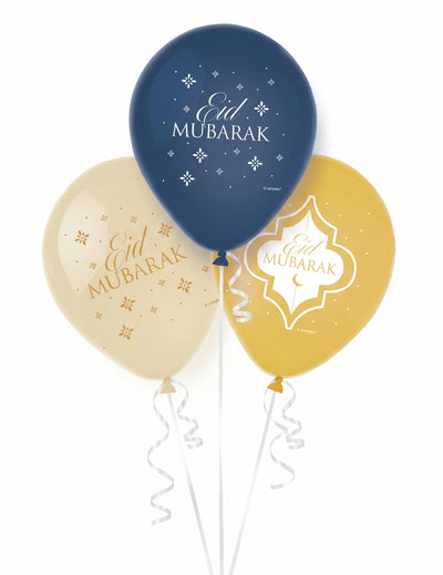 6 latexových balónků eid mubarak 27.5 cm dekorace