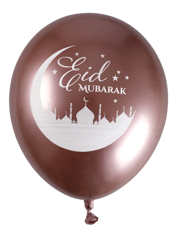 6 latexových balónků eid mubarak z růžového zlata 30 cm party dekorace