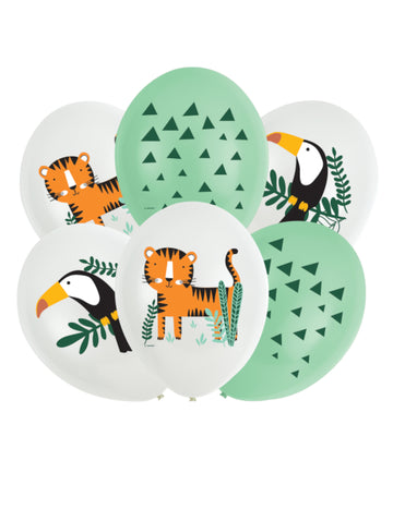 6 latexových balónků dostane divoké safari 28 cm tropická džungle